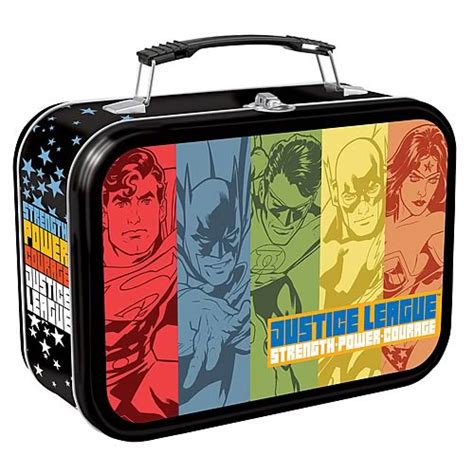 justice league metal lunch box|justice league small metal lunch box with marvel characters..